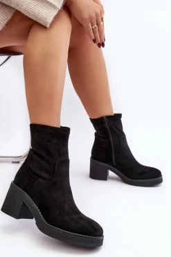 Hot Boto Damskie Botki Na Słupku Czarne Argastis Czarny