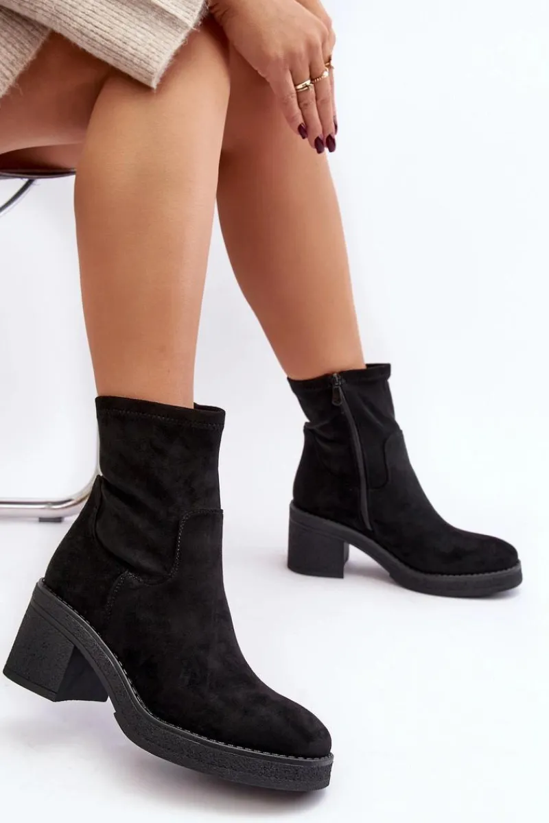 Hot Boto Damskie Botki Na Słupku Czarne Argastis Czarny