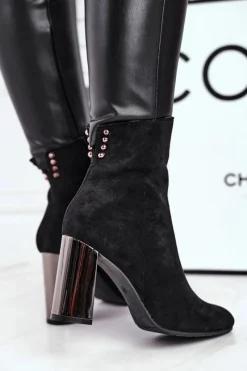 Botki Na Słupku|Czarne Botki>Boto Damskie Botki Na Słupku Czarne Trens