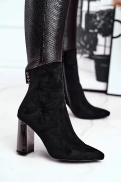 Clearance Damskie Botki Na Słupku Czarne Trens Damskie Botki Na Słupku|Czarne Botki