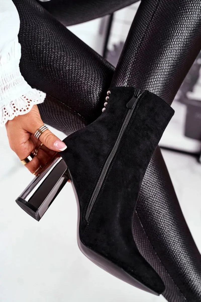 Clearance Damskie Botki Na Słupku Czarne Trens Damskie Botki Na Słupku|Czarne Botki