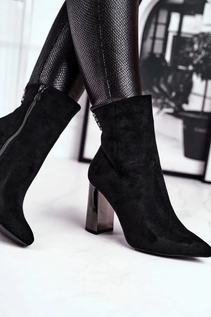 Clearance Damskie Botki Na Słupku Czarne Trens Damskie Botki Na Słupku|Czarne Botki