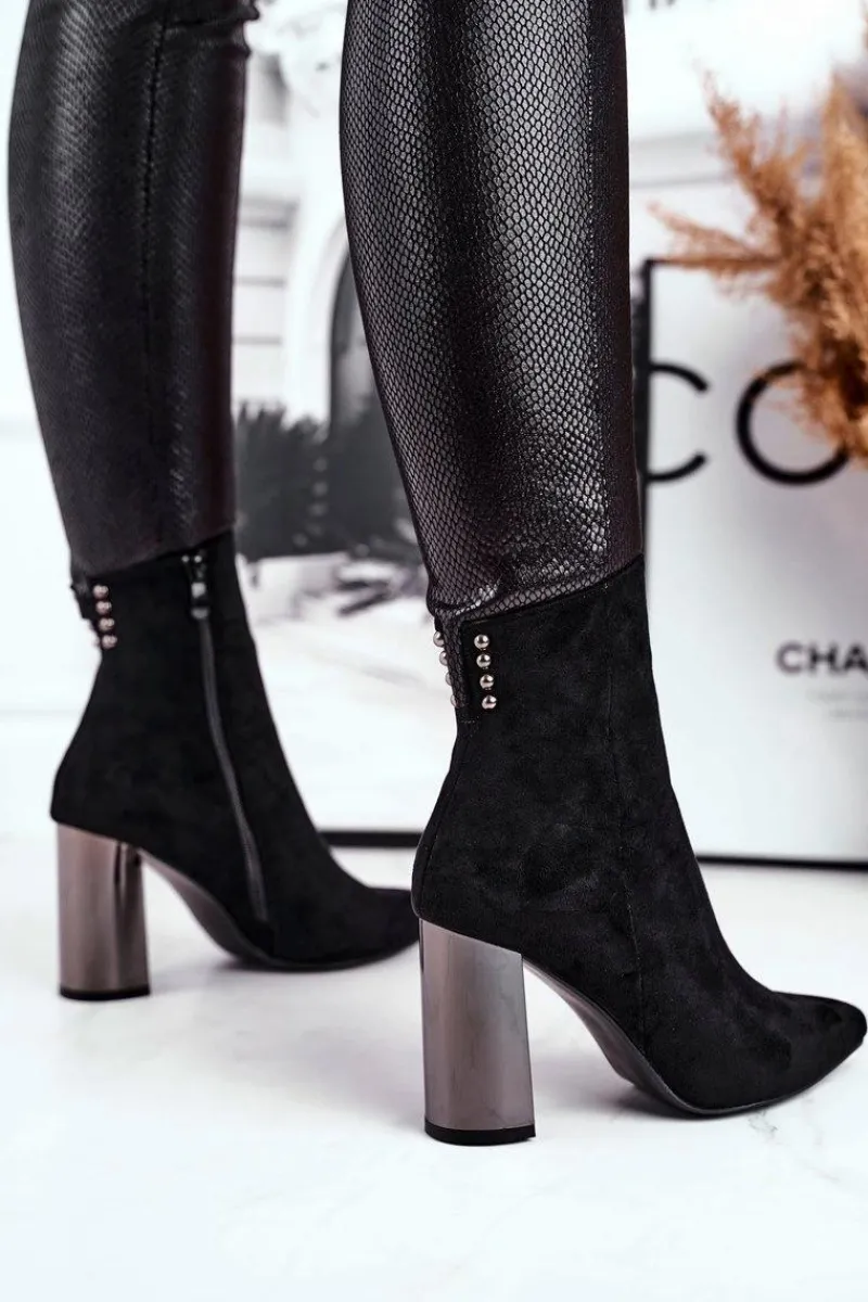 Clearance Damskie Botki Na Słupku Czarne Trens Damskie Botki Na Słupku|Czarne Botki