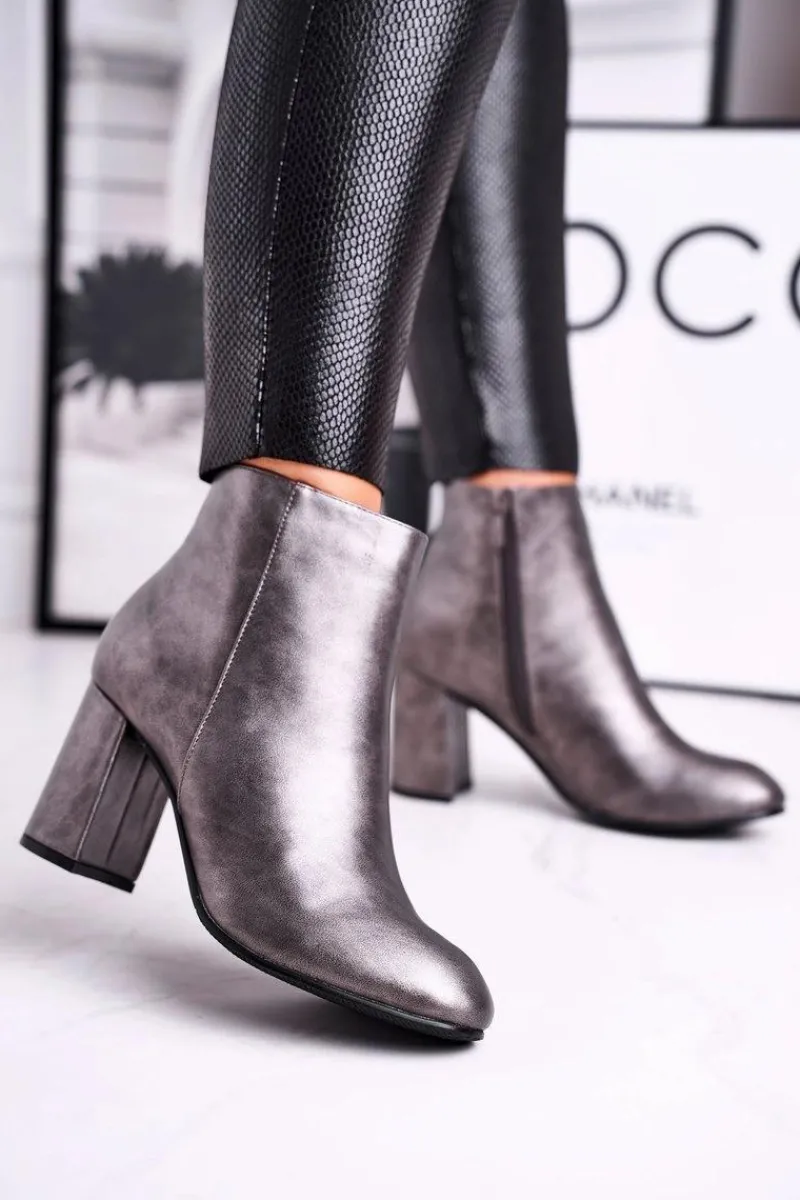 Online Damskie Botki Na Słupku Szare Gun Damskie Botki Na Słupku|Czarne Botki