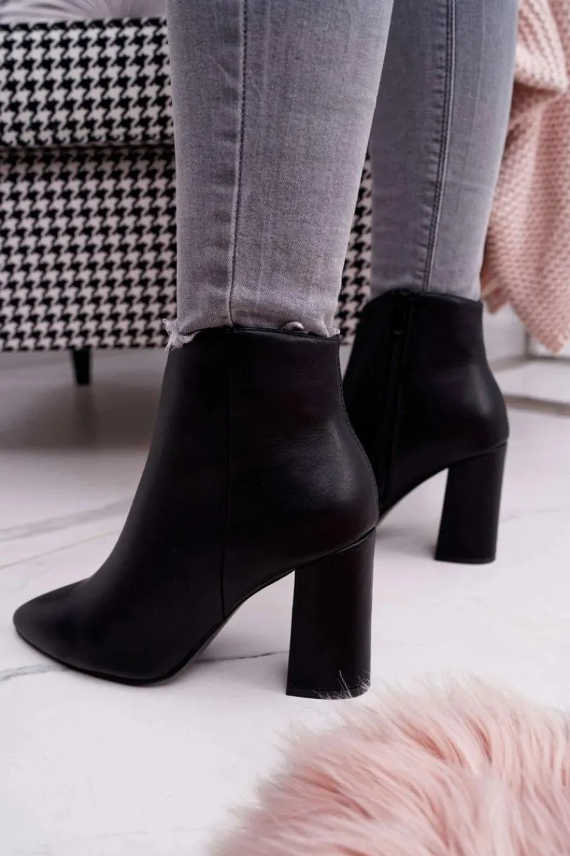 Online Boto Damskie Botki Na Słupku W Szpic Czarne Felino