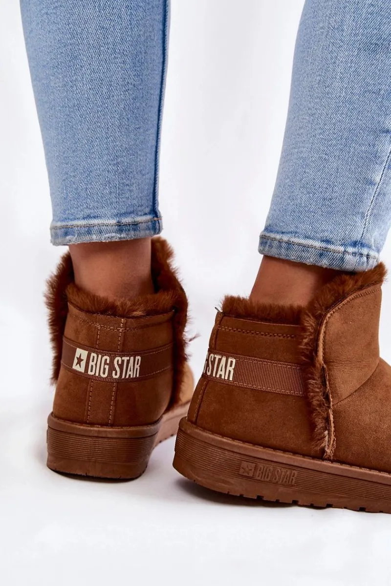 Śniegowce Damskie>Big Star Shoes Damskie Botki Śniegowce Big Star KK274620 Brązowe