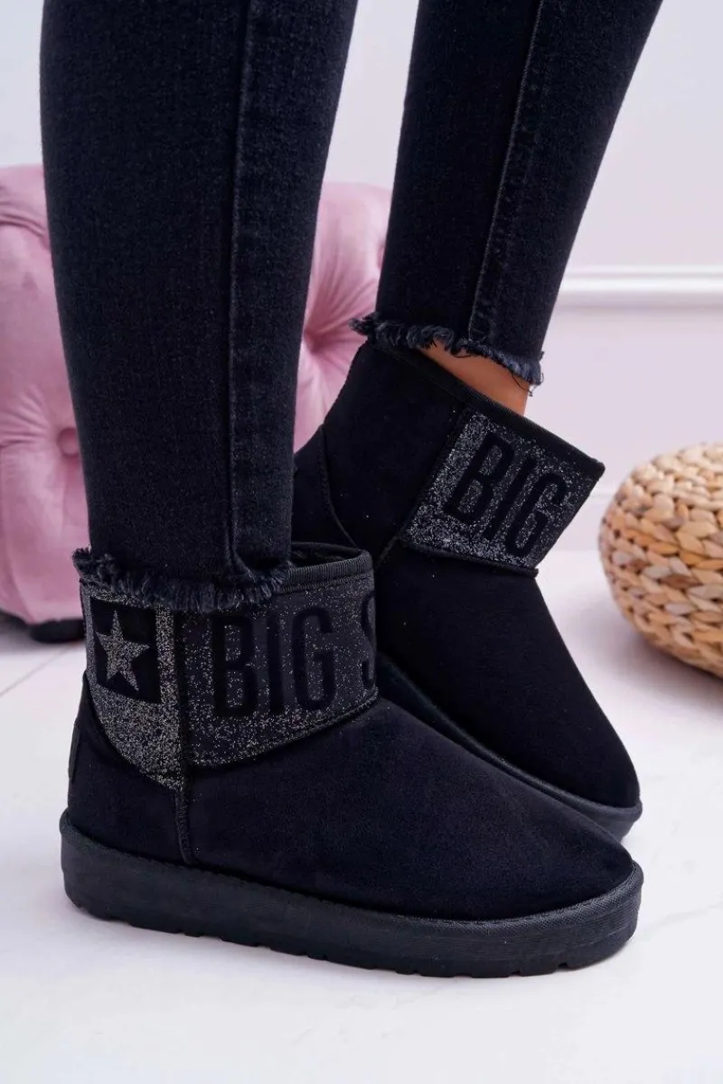 New Damskie Botki Śniegowce Ocieplane Czarne Big Star EE274260 Damskie Śniegowce Damskie