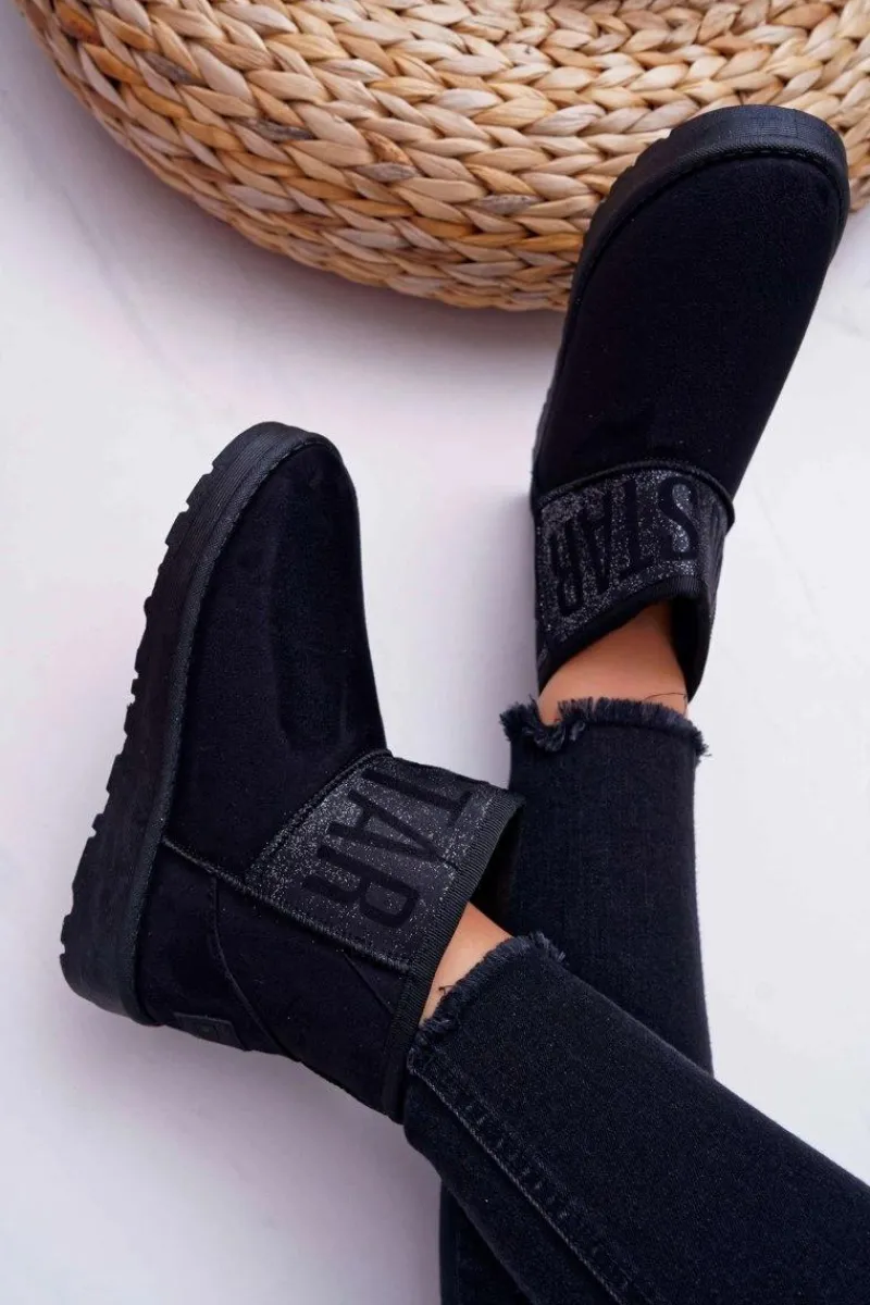 New Damskie Botki Śniegowce Ocieplane Czarne Big Star EE274260 Damskie Śniegowce Damskie