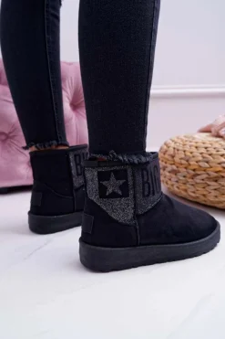 New Damskie Botki Śniegowce Ocieplane Czarne Big Star EE274260 Damskie Śniegowce Damskie