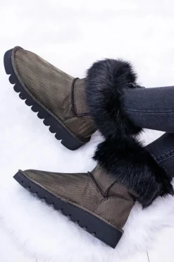 Śniegowce Damskie>Boto Damskie Botki Śniegowce Wysokie Z Futerkiem Fourrure