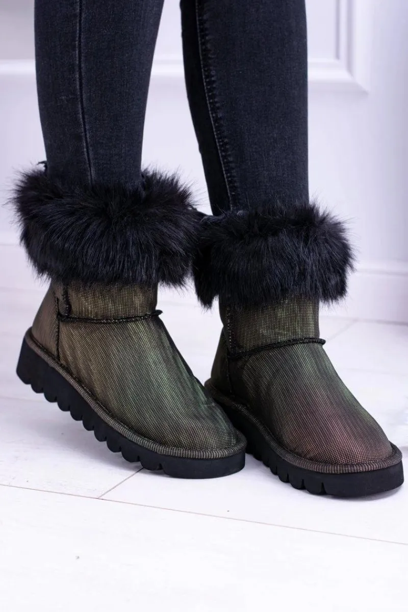 Śniegowce Damskie>Boto Damskie Botki Śniegowce Wysokie Z Futerkiem Fourrure