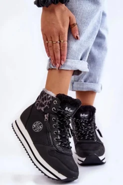 Trekkingowe Damskie|Botki Ocieplane></noscript>Lee Cooper Damskie Botki Ocieplane LCJ-22-31-1448 Czarne Czarny