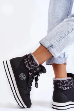 Trekkingowe Damskie|Botki Ocieplane></noscript>Lee Cooper Damskie Botki Ocieplane LCJ-22-31-1448 Czarne Czarny