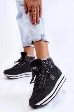 Trekkingowe Damskie|Botki Ocieplane></noscript>Lee Cooper Damskie Botki Ocieplane LCJ-22-31-1448 Czarne Czarny