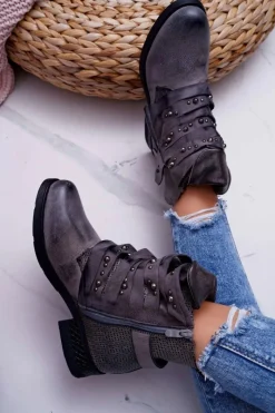 Botki Sznurowane|Botki Zimowe Damskie><noscript><img width=