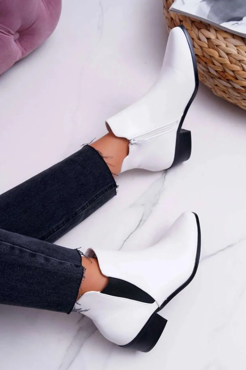 Online Damskie Botki Płaskie Białe Murino Damskie Botki Zimowe Damskie|Brązowe I Beżowe Botki