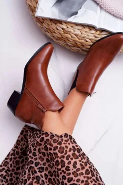 Botki Zimowe Damskie|Brązowe I Beżowe Botki><noscript><img width=