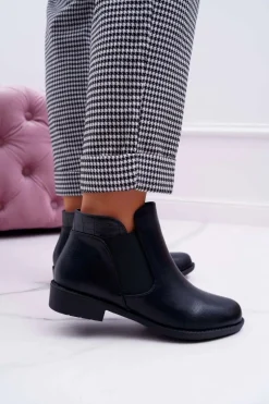 Botki Płaskie|Czarne Botki><noscript><img width=