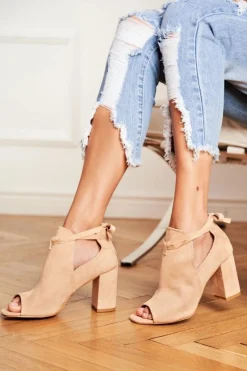 Sale Buty damskie Vinceza Damskie Botki Sandały Na Słupku Odkryte Palce Beżowe Grays