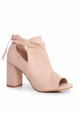 Sale Buty damskie Vinceza Damskie Botki Sandały Na Słupku Odkryte Palce Beżowe Grays