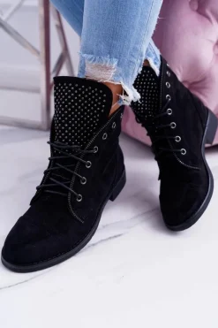 Best Damskie Botki Sznurowane Workery Zamek Sparks Damskie Botki Sznurowane|Botki Workery