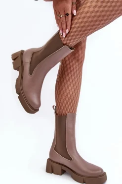 Botki Ocieplane|Botki Skórzane></noscript>Laura Messi Damskie Botki Sztyblety 2693/230 Brązowe Brązowy