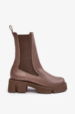 Botki Ocieplane|Botki Skórzane></noscript>Laura Messi Damskie Botki Sztyblety 2693/230 Brązowe Brązowy