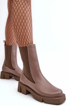 Botki Ocieplane|Botki Skórzane></noscript>Laura Messi Damskie Botki Sztyblety 2693/230 Brązowe Brązowy