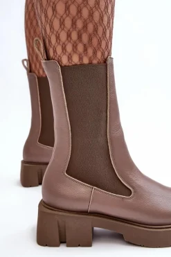 Botki Ocieplane|Botki Skórzane></noscript>Laura Messi Damskie Botki Sztyblety 2693/230 Brązowe Brązowy