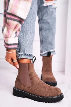 Boto Damskie Botki Sztyblety Khaki Resist