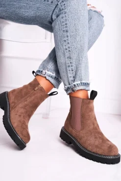 Boto Damskie Botki Sztyblety Khaki Resist