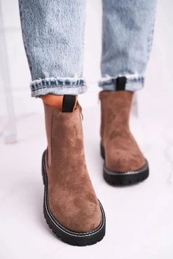 Boto Damskie Botki Sztyblety Khaki Resist
