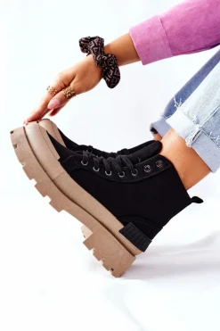 Discount Boto Damskie Botki Trapery Czarne Any One