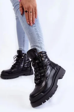 Damskie Trapery|Botki Sznurowane><noscript><img width=