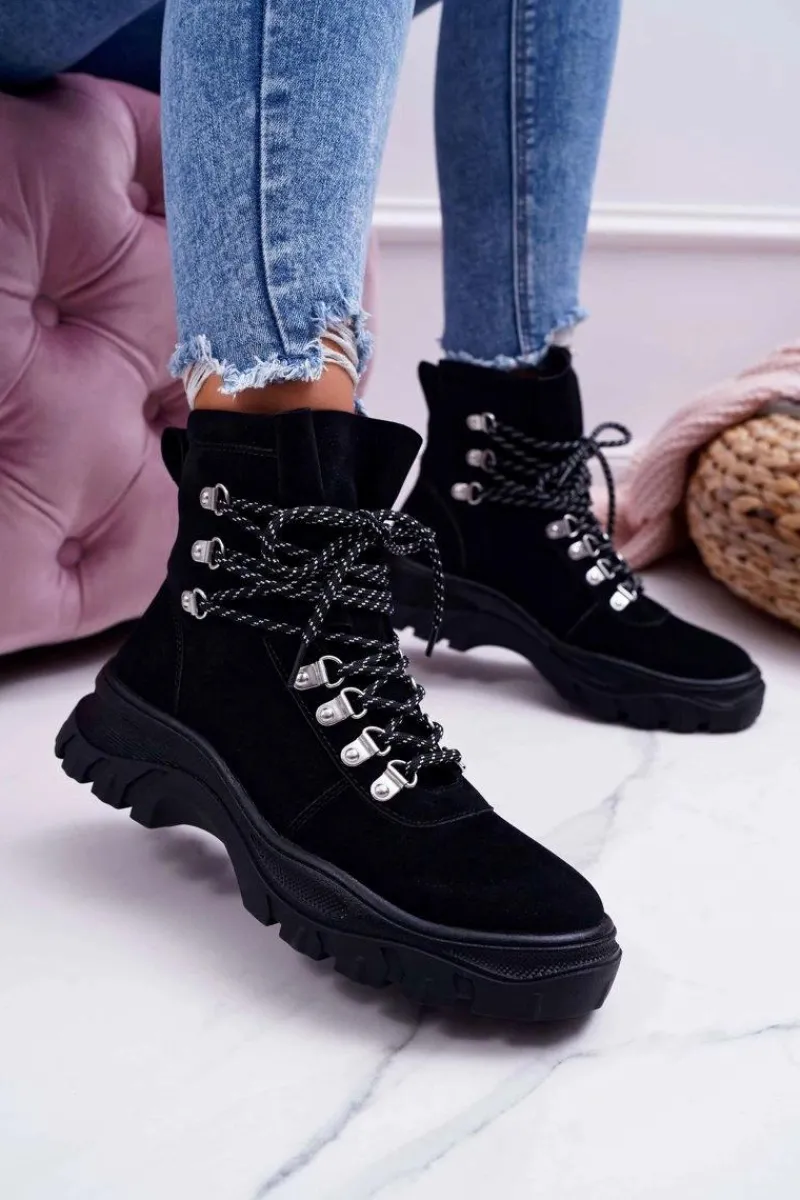 Clearance Buty Sergio Leone Damskie Botki Trapery Sergio Leone Czarne TR729