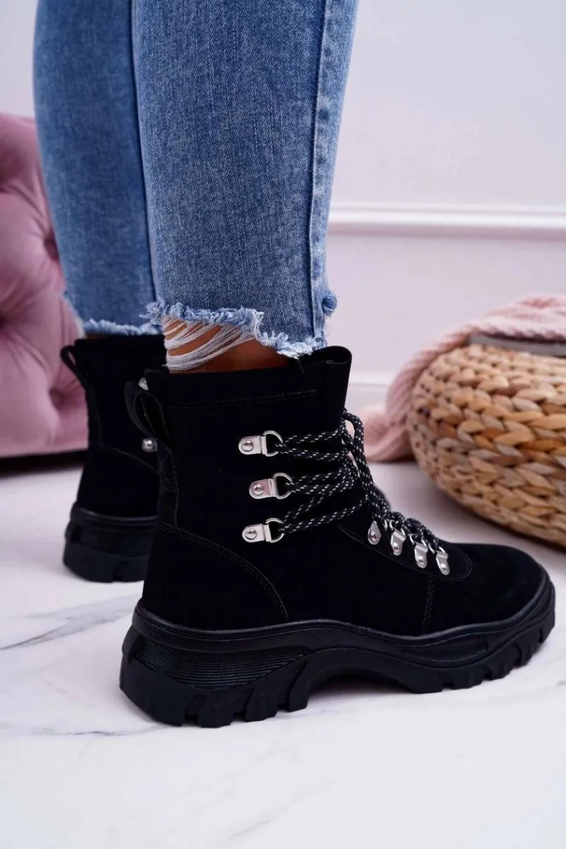 Clearance Buty Sergio Leone Damskie Botki Trapery Sergio Leone Czarne TR729