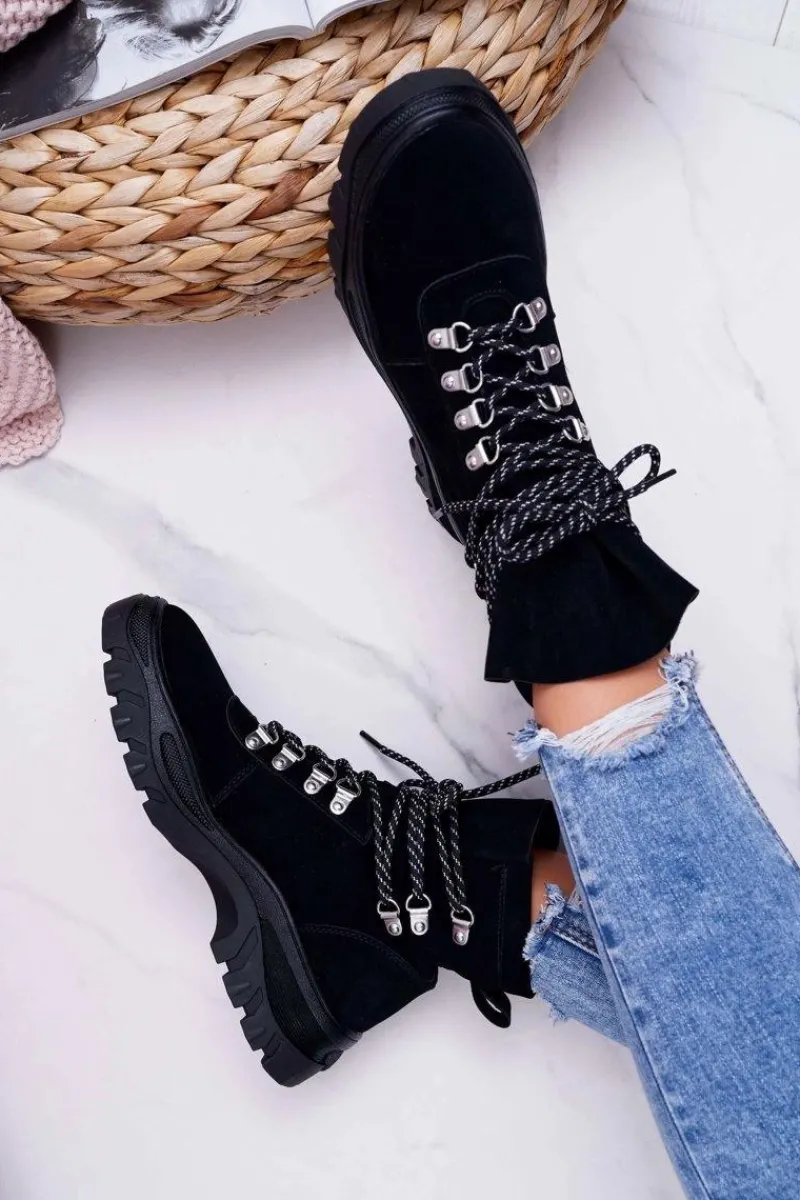 Clearance Buty Sergio Leone Damskie Botki Trapery Sergio Leone Czarne TR729