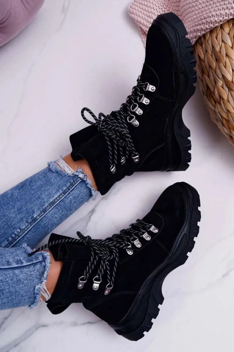 Clearance Buty Sergio Leone Damskie Botki Trapery Sergio Leone Czarne TR729