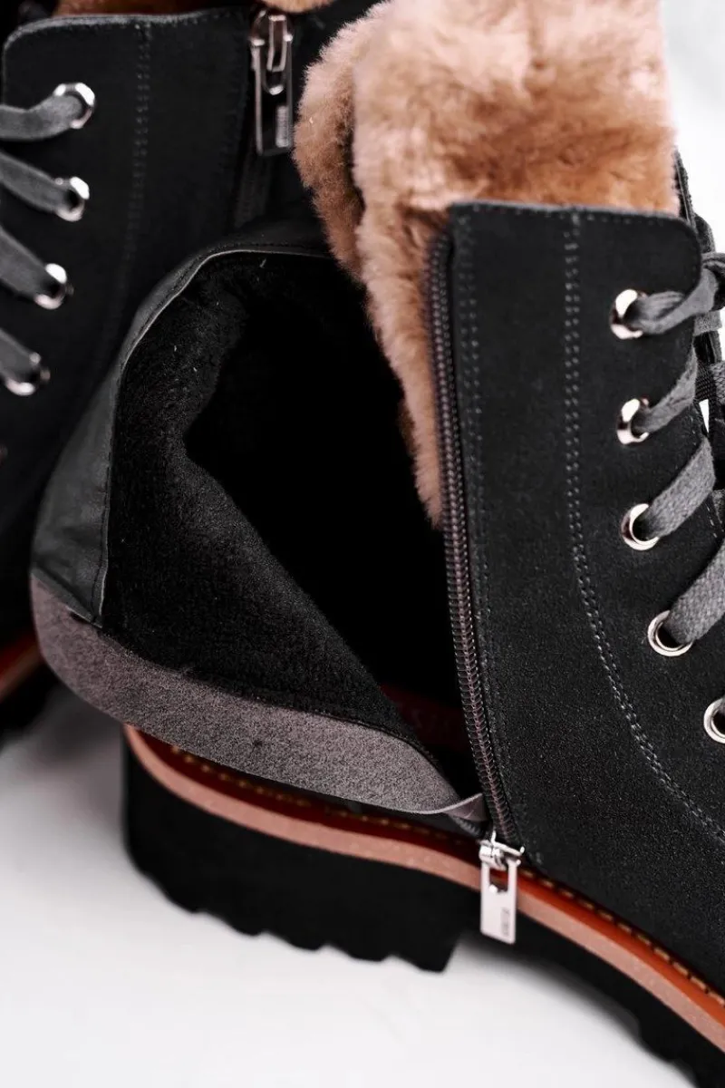 Hot Big Star Shoes Damskie Botki Trapery Zamszowe Big Star Szare GG274903