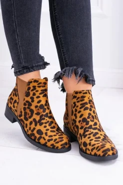 Hot Boto Damskie Botki w Panterkę Sztyblety Midas