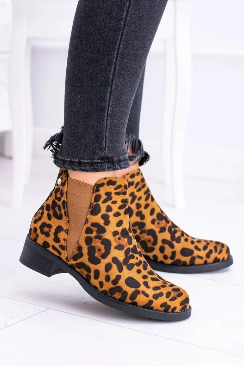 Hot Boto Damskie Botki w Panterkę Sztyblety Midas