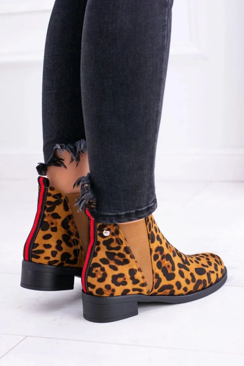 Hot Boto Damskie Botki w Panterkę Sztyblety Midas