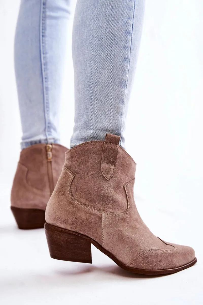 Outlet Damskie Botki W Szpic Lewski Shoes 3236 Cappucino Damskie Botki Wiosenne|Brązowe I Beżowe Botki