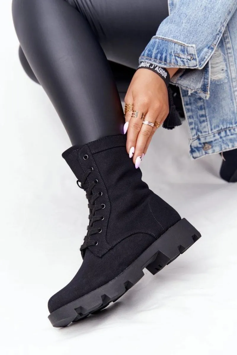 Online Boto Damskie Botki Workery Czarne Haley