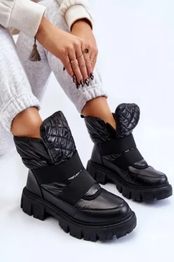 Clearance Damskie Botki Z Ociepleniem Czarne Feritos Damskie Damskie Trapery|Czarne Botki