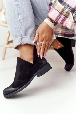 Discount Damskie Botki Z Wycięciami Czarne Hillary Damskie Botki Wiosenne|Czarne Botki