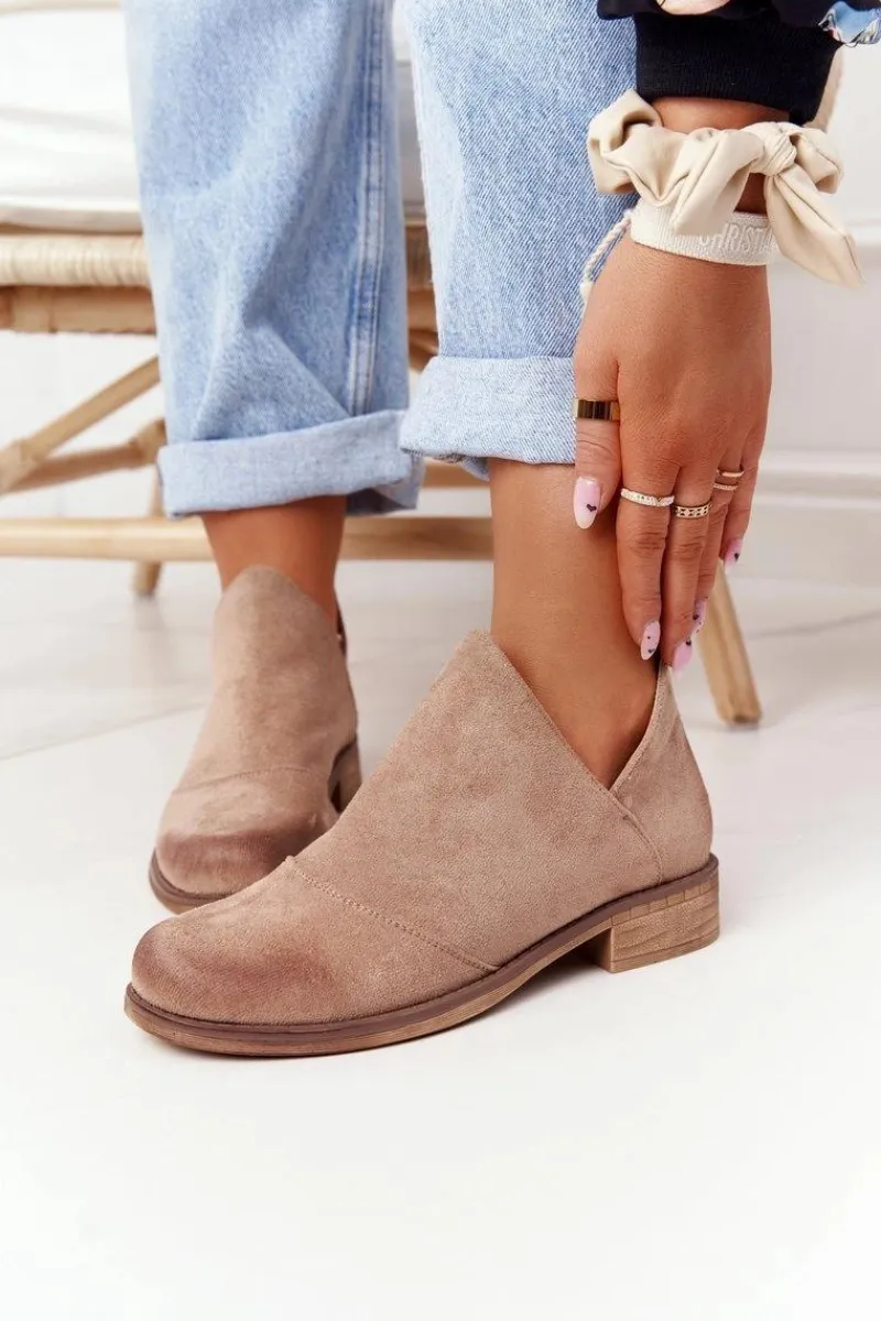 Clearance Boto Damskie Botki Z Wycięciami Beżowe Hillary