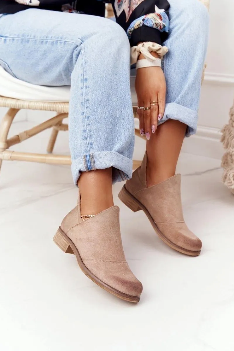 Clearance Boto Damskie Botki Z Wycięciami Beżowe Hillary