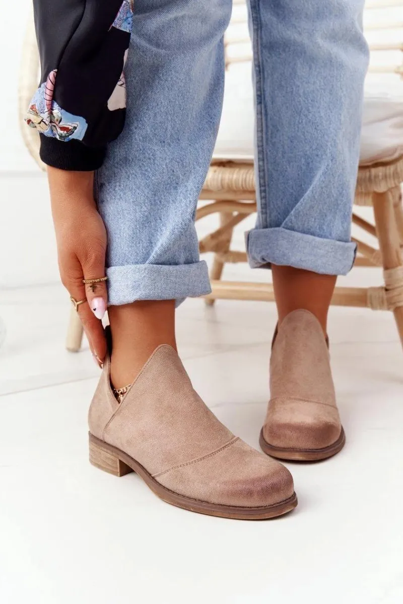 Clearance Boto Damskie Botki Z Wycięciami Beżowe Hillary