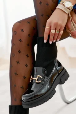 Hot Boto Damskie Botki Ze Skarpetą Wsuwane Czarne Sofia